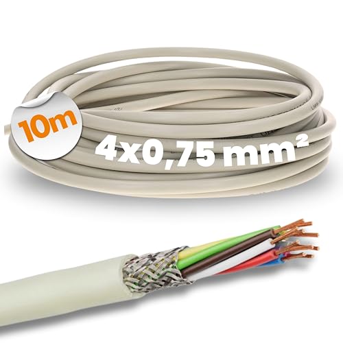 10 Meter Lapp 0034704 LiYCY geschirmte Steuerleitung 4X0,75 mm² I PVC Datenleitung grau I LED Verbindungsleitung I Steuerkabel 4 adrig für Schaltschränke von Lapp