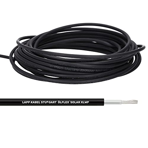 10 Meter Lapp 1023601 ÖLFLEX SOLAR XLWP 1x4 WH/BK I Kabel für Solartechnik I Solarleitung für Außenbereich I UV-resistent I Halogenfrei I Robust I Wasserdicht I erdverlgebar von Lapp