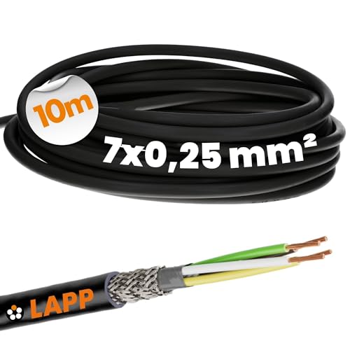 10 Meter Lapp 1030478 LiYCY geschirmte Steuerleitung 7x0,25 mm² I UV-resistent I Signalkabel 7 adrig I Datenkabel für Außenbereich I Lötkabel I Verbindungsleitung LED I Anschlussleitung schwarz 10 Meter Lapp 1030478 LiYCY geschirmte Steuerleitung 7x0,25 mm² I UV-resistent I Signalkabel 7 adrig I Datenkabel für Außenbereich I Lötkabel I Verbindungsleitung LED I Anschlussleitung schwarz von Lapp