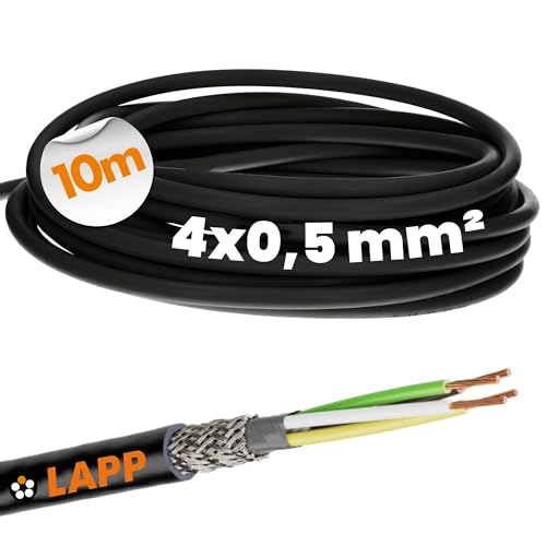 10 Meter Lapp 1030519 LiYCY geschirmte Steuerleitung 4x0,5 mm² I UV-resistent I Signalkabel 4 adrig I Datenkabel für Außenbereich I Lötkabel I Verbindungsleitung LED I Anschlussleitung schwarz 10 Meter Lapp 1030519 LiYCY geschirmte Steuerleitung 4x0,5 mm² I UV-resistent I Signalkabel 4 adrig I Datenkabel für Außenbereich I Lötkabel I Verbindungsleitung LED I Anschlussleitung schwarz von Lapp