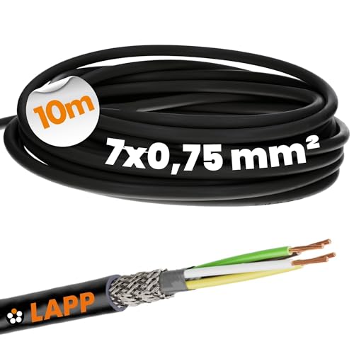 10 Meter Lapp 1030534 LiYCY geschirmte Steuerleitung 7x0,75 mm² I UV-resistent I Signalkabel 7 adrig I Datenkabel für Außenbereich I Lötkabel I Verbindungsleitung LED I Anschlussleitung schwarz 10 Meter Lapp 1030534 LiYCY geschirmte Steuerleitung 7x0,75 mm² I UV-resistent I Signalkabel 7 adrig I Datenkabel für Außenbereich I Lötkabel I Verbindungsleitung LED I Anschlussleitung schwarz von Lapp