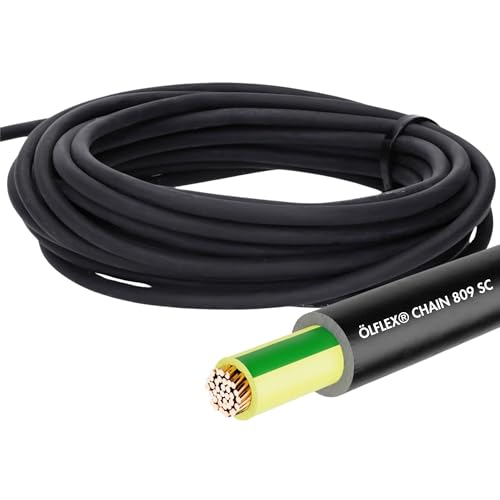 10 Meter Lapp 1062900 ÖLFLEX CHAIN 809 SC hochflexible PVC Aderleitung 1x6 mm² grün-gelb für Schleppkette I Erdungskabel 6mm2 I UL recognized I feindrähtig I 0,6/1 kV I UV- und ölbeständig von Lapp