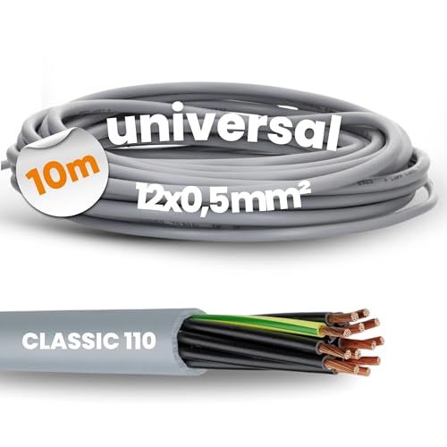 10 Meter Lapp 1119012 Ölflex Classic 110 - PVC Steuerleitung 12x0,5 mm² I Steuerkabel 12 adrig I Mantelleitung 12G0,5 mm² mit grün-gelben Schutzleiter von Lapp