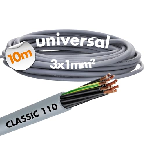 10 Meter Lapp 1119107 Ölflex Classic 110 PVC-Steuerleitung 7x0,75 mm² mit grün-gelben Schutzleiter 7G0,75mm² I Mantelleitung 7 adrig I Kabel 7 adrig von Lapp