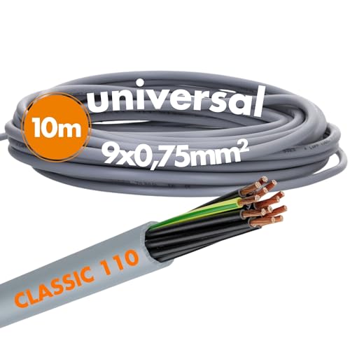 10 Meter Lapp 1119109 Ölflex Classic 110 PVC Steuerleitung 9x0,75 mm² mit grün-gelben Schutzleiter 9G0,75 mm² I Steuerkabel 9 adrig I Kabel 9 adrig von Lapp