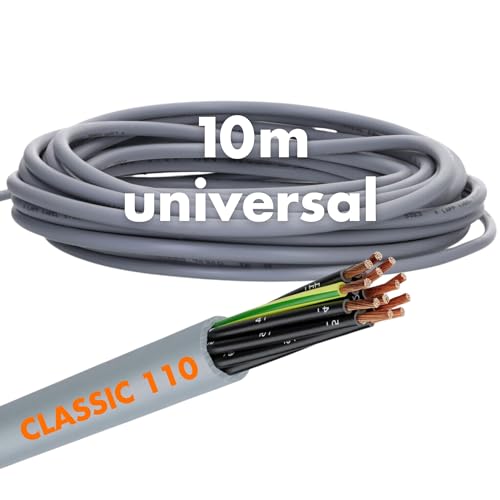 10 Meter Lapp 1119110 Ölflex Classic 110 PVC Steuerleitung 10x0,75 mm² mit grün-gelben Schutzleiter 10G0,75 mm² I Steuerkabel 10 adrig I Kabel 10 adrig von Lapp