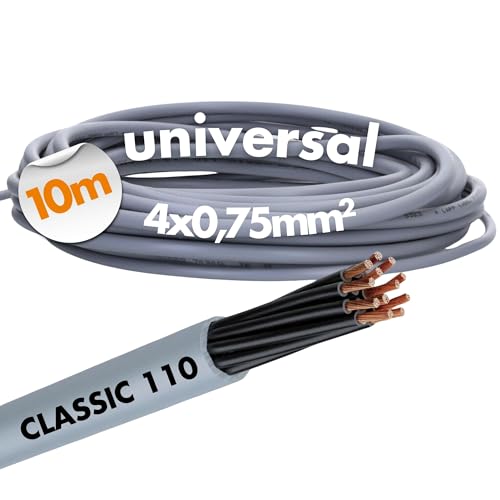 10 Meter Lapp 1119804 Ölflex Classic 110 PVC-Steuerleitung 4x0,75 mm² ohne grün-gelben Schutzleiter I Steuerkabel 4 adrig I Kabel 4 adrig von Lapp