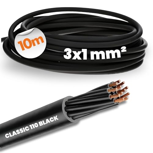 10 Meter Lapp 1120268 Ölflex Classic 110 Black 0,6/1kV PVC Steuerleitung 3x1 mm² ohne Schutzleiter I Außenbereich I flammwidrig I Kabel 3 adrig I Anschlussleitung 3x1.0 von Lapp
