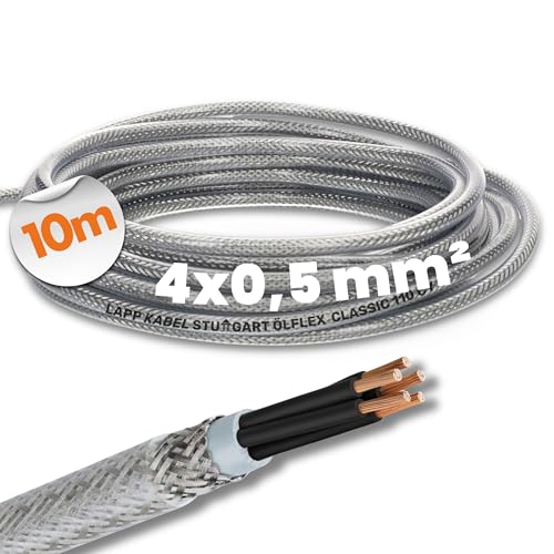 10 Meter Lapp 1135754 Ölflex Classic 110 CY geschirmte Steuerleitung 4x0,5 mm² ohne grün-gelbem Schutzleiter I geschirmtes Kabel 4 adrig I Steuerkabel 4 adrig mit Schirm I transparenter Außenmantel 10 Meter Lapp 1135754 Ölflex Classic 110 CY geschirmte Steuerleitung 4x0,5 mm² ohne grün-gelbem Schutzleiter I geschirmtes Kabel 4 adrig I Steuerkabel 4 adrig mit Schirm I transparenter Außenmantel von Lapp