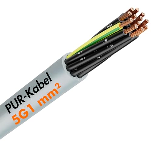 10 Meter Lapp 1312205 Ölflex Classic 400 P Steuerleitung 5x1 mm² grau mit grün-gelbem Schutzleiter I PUR Kabel UV-beständig I ozon-, hydrolyse- und witterungsbeständig I Steuerkabel 5 adrig von Lapp