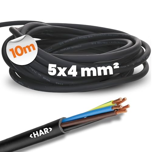 10 Meter Lapp 16001303 H07RN-F 5x4 mm² Gummileitung flexibel mit Schutzleiter I UV-resistentes Kabel für Außenbereich I ölbeständig I flammwidrig I Anschlussleitung 5G4 mm2 schwarz 10 Meter Lapp 16001303 H07RN-F 5x4 mm² Gummileitung flexibel mit Schutzleiter I UV-resistentes Kabel für Außenbereich I ölbeständig I flammwidrig I Anschlussleitung 5G4 mm2 schwarz von Lapp