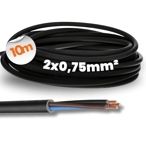 10 Meter Lapp 1600250 H05RN-F 2x0,75 mm² Gummileitung flexibel I UV-resistent I robust I dünnes Gummikabel ohne Schutzleiter für Handgeräte und Elektrodekoration schwarz 10 Meter Lapp 1600250 H05RN-F 2x0,75 mm² Gummileitung flexibel I UV-resistent I robust I dünnes Gummikabel ohne Schutzleiter für Handgeräte und Elektrodekoration schwarz von Lapp