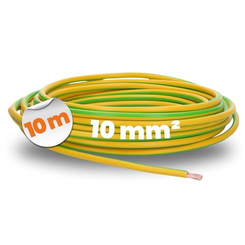 10 Meter Lapp 4520005 H07V-K 10 mm² grün-gelb I Erdungskabel I Verdrahtungsleitung I Aderleitung flexibel I PVC-Einzelader I Litze 10mm2 I Verdrahtung von Lapp