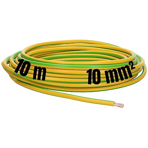 10 Meter Lapp 4520005 H07V-K 10 mm² grün-gelb I Erdungskabel I Verdrahtungsleitung I Aderleitung flexibel I PVC-Einzelader I Litze 10mm2 I Verdrahtung von Lapp