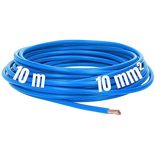 10 Meter Lapp 4520025 H07V-K 10 mm² blau I Verdrahtungsleitung I Aderleitung I PVC-Einzelader I Litze 10mm2 I Verdrahtung von Lapp