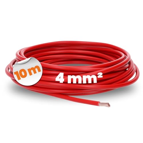 10 Meter Lapp 4520043 H05V-K 4 mm² rot I Verdrahtungsleitung I Aderleitung flexibel I PVC Einzelader I Draht Litze 4 mm2 I Verdrahtung von Lapp