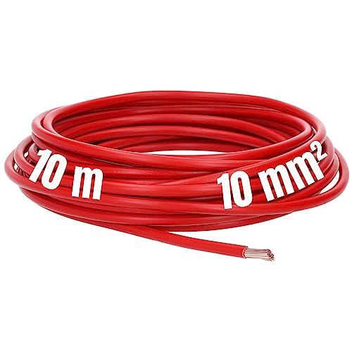 10 Meter Lapp 4520045 H07V-K 10 mm² rot I Verdrahtungsleitung I Aderleitung flexibel I PVC-Einzelader I Litze 10mm2 I Verdrahtung von Lapp