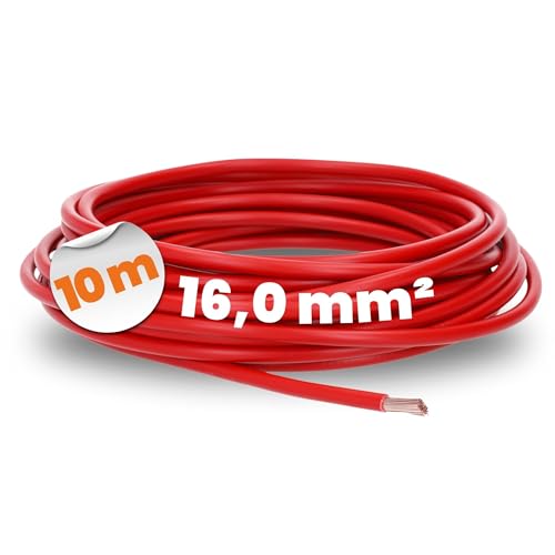 10 Meter Lapp 4520046 H07V-K 16,0 mm² rot I Verdrahtungsleitung I Aderleitung flexibel I PVC-Einzelader I Litze 16mm2 I Verdrahtung von Lapp