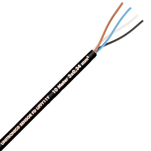 10 Meter Lapp 7038864 Unitronic Sensorleitung FD Lif9Y11Y 3x0,34 mm² I hochflexible Schleppkettenleitung I UV-beständiges Datenkabel für Schleppkette I PUR-Kabel 3 adrig l UL- Zertifizierung I Schwarz von Lapp