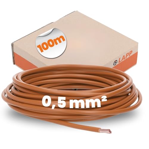 100 Meter Lapp 4510031 H05V-K 0,5 mm² I Verdrahtungsleitung braun I Aderleitung flexibel I PVC-Einzelader I Cu-blank I Litze 0,5mm² 100 Meter Lapp 4510031 H05V-K 0,5 mm² I Verdrahtungsleitung braun I Aderleitung flexibel I PVC-Einzelader I Cu-blank I Litze 0,5mm² von Lapp