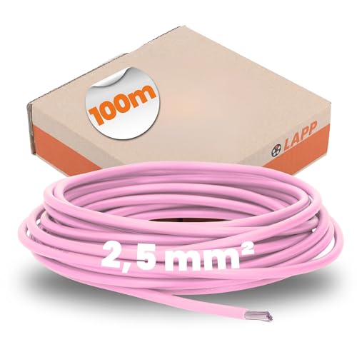 100 Meter Lapp 4510082 H05V-K 0,75 mm² rosa I Verdrahtungsleitung I Aderleitung flexibel I PVC Einzelader I Draht Litze 0,75mm2 I Verdrahtung von Lapp