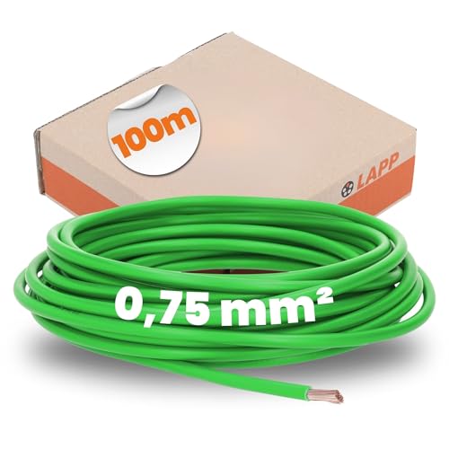 100 Meter Lapp 4510122 H05V-K 0,75 mm² grün I Verdrahtungsleitung I Aderleitung flexibel I PVC-Einzelader I Litze 0,75mm2 I Verdrahtung 100 Meter Lapp 4510122 H05V-K 0,75 mm² grün I Verdrahtungsleitung I Aderleitung flexibel I PVC-Einzelader I Litze 0,75mm2 I Verdrahtung von Lapp