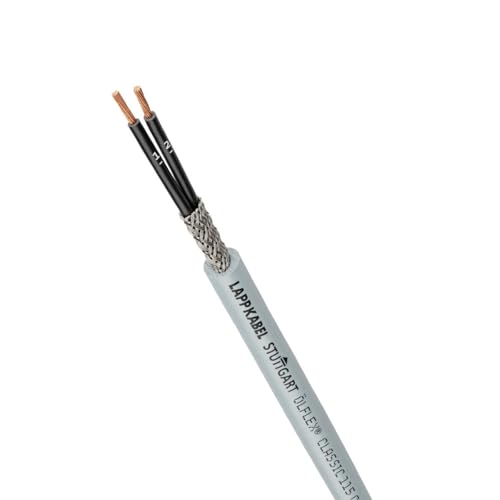 10m Lapp 1136802 ÖLFLEX CLASSIC 115 CY 2X0,75 I flexibles Steuerkabel I PVC-Steuerleitung geschirmt I EMV-konformes Kabel I industrielle Steuerleitung I nummerierte Adern PVC von Lapp