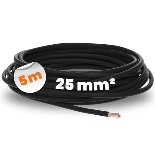 5 Meter Lapp 4521011 H07V-K 25 mm² schwarz I Verdrahtungsleitung I Aderleitung flexibel I PVC-Einzelader I Litze 25mm2 I Verdrahtung von Lapp