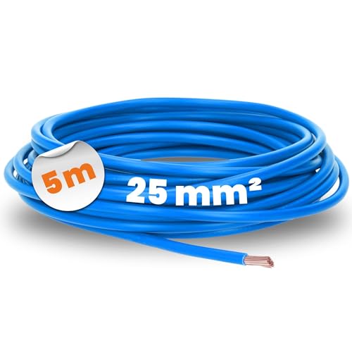 5 Meter Lapp 4521021 H07V-K 25 mm² blau I Verdrahtungsleitung I Aderleitung flexibel I PVC-Einzelader I Litze 25mm2 I Verdrahtung von Lapp