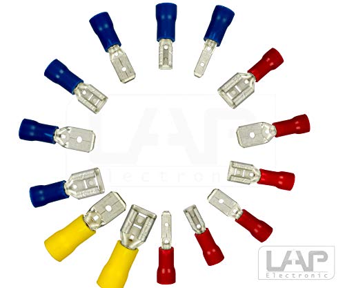 Flachstecker Flachsteckhülsen 0,5-6 mm² Kabelschuh Steckverbinder DIN Hülse Auswahl: (50 Stück, M6,3mm 1,5-2,5 mm² blau) von Lapp