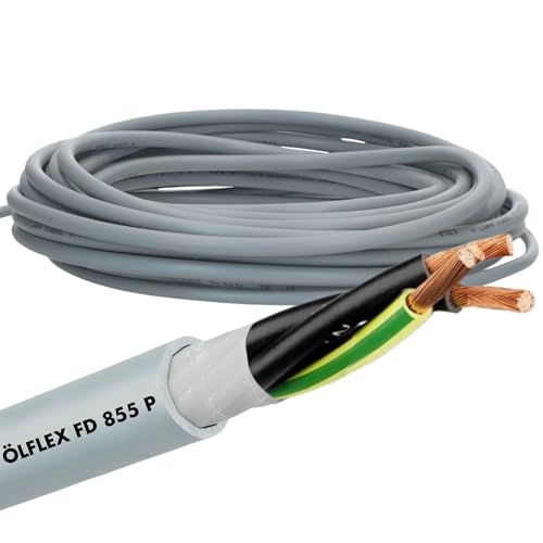 Lapp 10 Meter 0027370 ÖLFLEX FD 855 P hochflexible Steuerleitung 3x2,5 mm² grau mit Schutzleiter für Schleppkette I 300/500 V I halogenfrei I schnittfester PUR-Mantel I Kabel 3 adrig Lapp 10 Meter 0027370 ÖLFLEX FD 855 P hochflexible Steuerleitung 3x2,5 mm² grau mit Schutzleiter für Schleppkette I 300/500 V I halogenfrei I schnittfester PUR-Mantel I Kabel 3 adrig von Lapp