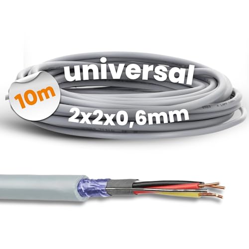 Lapp 10 Meter 1591301 Telefonkabel 2x2x0,6 mm J-Y(ST) Y Telefonleitung 2x2x0,6 geschirmt I Fernmeldeleitung I Klingelleitung I Klingeldraht 4 adrig I Alarmkabel von Lapp