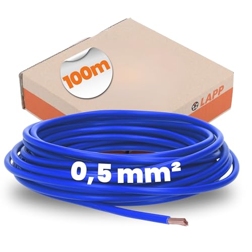 Lapp 4510141 PVC Einzelader H05V-K 0,5 mm² dunkelblau 100m I Einzelader flexibel I PVC Kabel Blau I Verdrahtungskabel I Kabelrolle I Installationskabel flexibel Lapp 4510141 PVC Einzelader H05V-K 0,5 mm² dunkelblau 100m I Einzelader flexibel I PVC Kabel Blau I Verdrahtungskabel I Kabelrolle I Installationskabel flexibel von Lapp