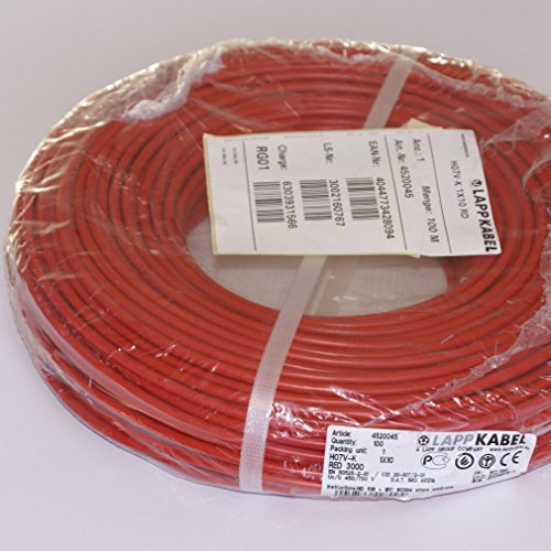 Lapp flexible Verdrahtungsleitung H07V-K RD 1 x 10 mm² rot *Meterware* von Lapp