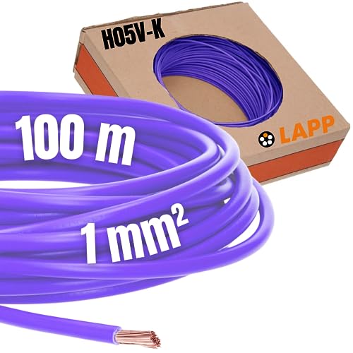 100 Meter Lapp 4510073 H05V-K 1,0 mm² violett I Verdrahtungsleitung I Aderleitung flexibel I PVC Einzelader I Draht Litze 1,0mm2 I Verdrahtung von Lapp