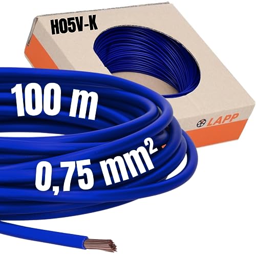 Lapp Kabel H05V-K HAR 1 x 0,75mm² 100m Ultramarineblau - PVC Anschluss- und Steuerleitung - Flammwi von Lapp