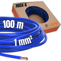 Lappkabel - 100m Lapp 4510143 pvc Einzelader H05V-K 1,0 mm² dunkelblau von LappKabel