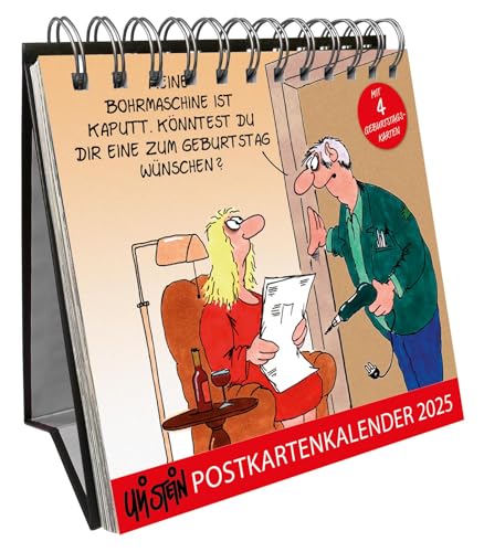 Uli Stein Postkartenkalender 2025: Tischkalender mit Spiralbindung und 53 Postkarten zum Heraustrennen und Versenden (Uli Stein Kalender 2025) von Lappan Verlag