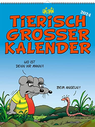 Uli Stein Tierisch großer Kalender 2024: Monatskalender für die Wand im Großformat: Terminplaner zum Aufhängen (Uli Stein Kalender 2024) von Lappan Verlag