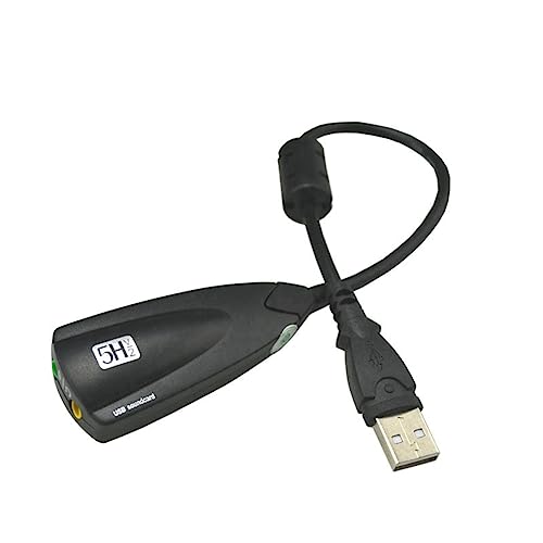 Lapyyne Externer USB-Soundkarte 7.1-Adapter 5HV2 3D-Audio-Headset-Mikrofon 3,5 mm für Laptop-PC-Desktop-PC von Lapyyne