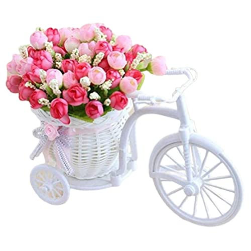 Blumenkorb Fahrrad Künstliche Dreirad Pflanzer Garten Dekor Rattan Vase -Korb für Hochzeitsblume von Laqerjc