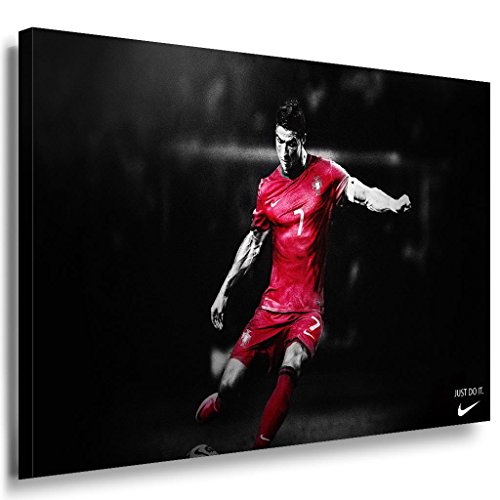 Cristiano Ronaldo Leinwandbild LaraArt Bilder Mehrfarbig Wandbild 100 x 70 cm von LaraArt Bilder