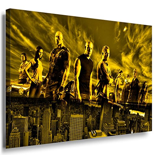 Fast and the Furious Gang Skyline Leinwandbild / LaraArt Bilder / Mehrfarbig + Kunstdruck XXL f02 Wandbild 100 x 70 cm von LaraArt Bilder