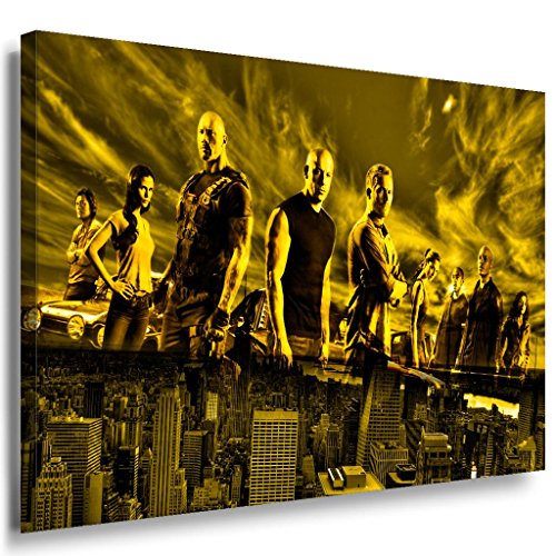Fast and the Furious Gang Skyline Leinwandbild / LaraArt Bilder / Mehrfarbig + Kunstdruck XXL f02 Wandbild 80 x 60 cm von LaraArt Bilder