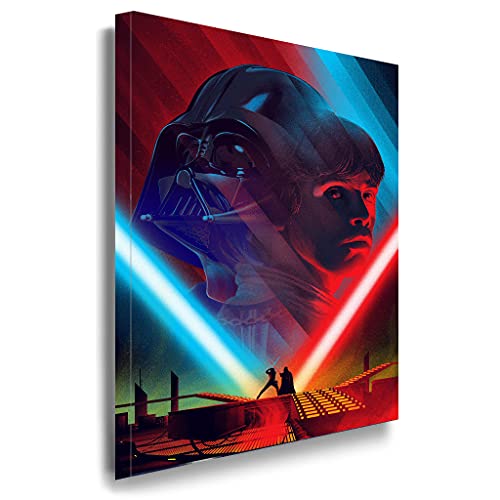 Luke vs Darth Vader Star Wars Leinwandbild AK ART Kunstdruck Wandbild Wanddeko (70 x 50 cm) von LaraArt Bilder