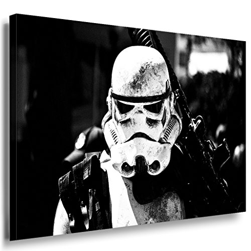 Star Wars Stormtrooper Leinwandbild LaraArt Bilder Schwarz-Weiss Wandbild 100 x 70 cm von LaraArt Bilder