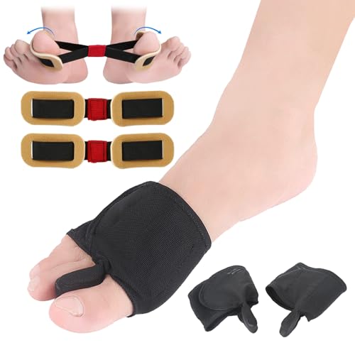 1 Paar Hallux Valgus Bandage,Hallux Valgus Schuhe Damen,Zehenspreizer Hallux Valgus Mit 2 Stück Daumen-Valgus-Korrekturgürtel,Hallux Zehenspreizer,Für Männer Und Frauen (Schwarz) von Laralily