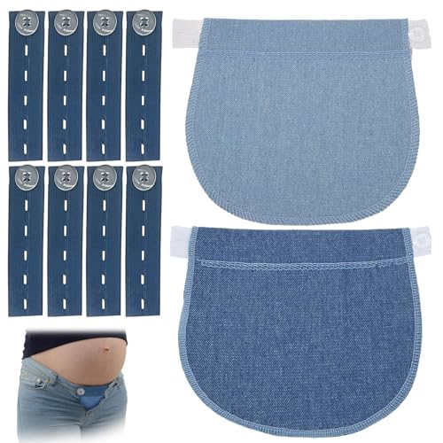 2 Stück Hosenerweiterung Schwangerschaft,Hosenbunderweiterung Schwangerschaft Set Komfortable Und Einstellbare,Schwangere Frauen Knopfverlängerung für Frühschwangerschaft & Gewichtsschwankungen von Laralily