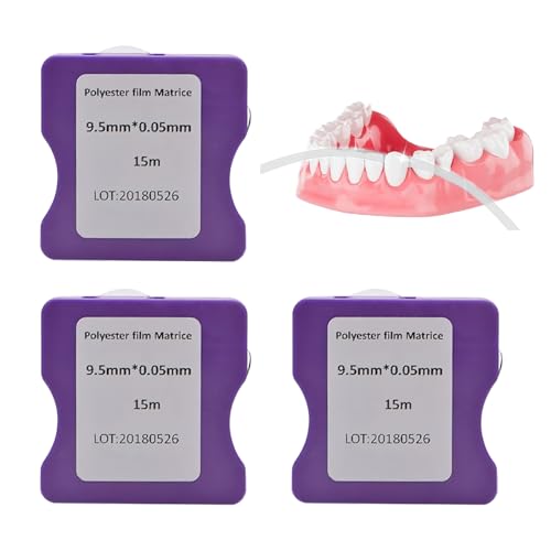 3 Stück Zahn Schleifpapier,Zahnschleifpapier,Tragbar Zahn Polierstreifen,Dental Polierstreifen,9.5 mm x 0.05 mm x 15 m,Verwendet zum Zahnpolieren und Zahnsteinentfernung von Laralily