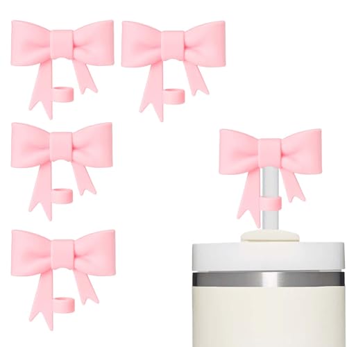 4er-Pack Kompatibel mit Stanley Cup Strohhalm Abdeckung Strohhalm Abdeckung Kompatibel mit Stanley Cup Zubehör Strohhalm Abdeckung Staubdichte Strohhalmabdeckung für 10-Mm-Strohhalm (Rosa) von Laralily